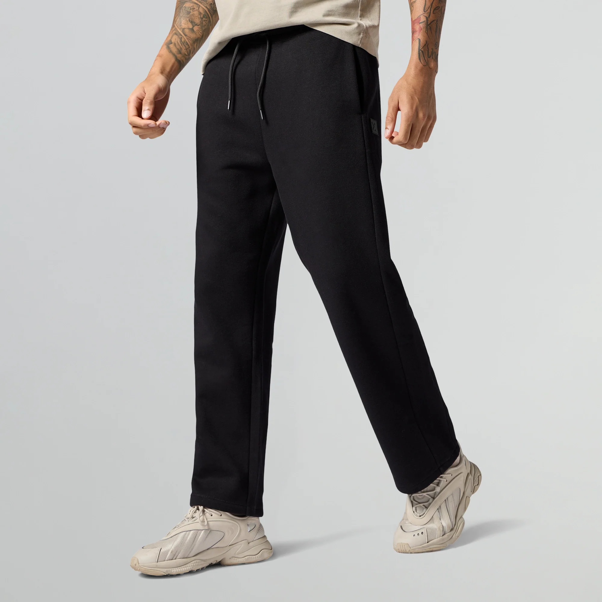 Pulse French Terry Cotton Blend Oversized Hoodie And Sweatpants Co Ord Set Lime Green And Pitch Black - Image 3