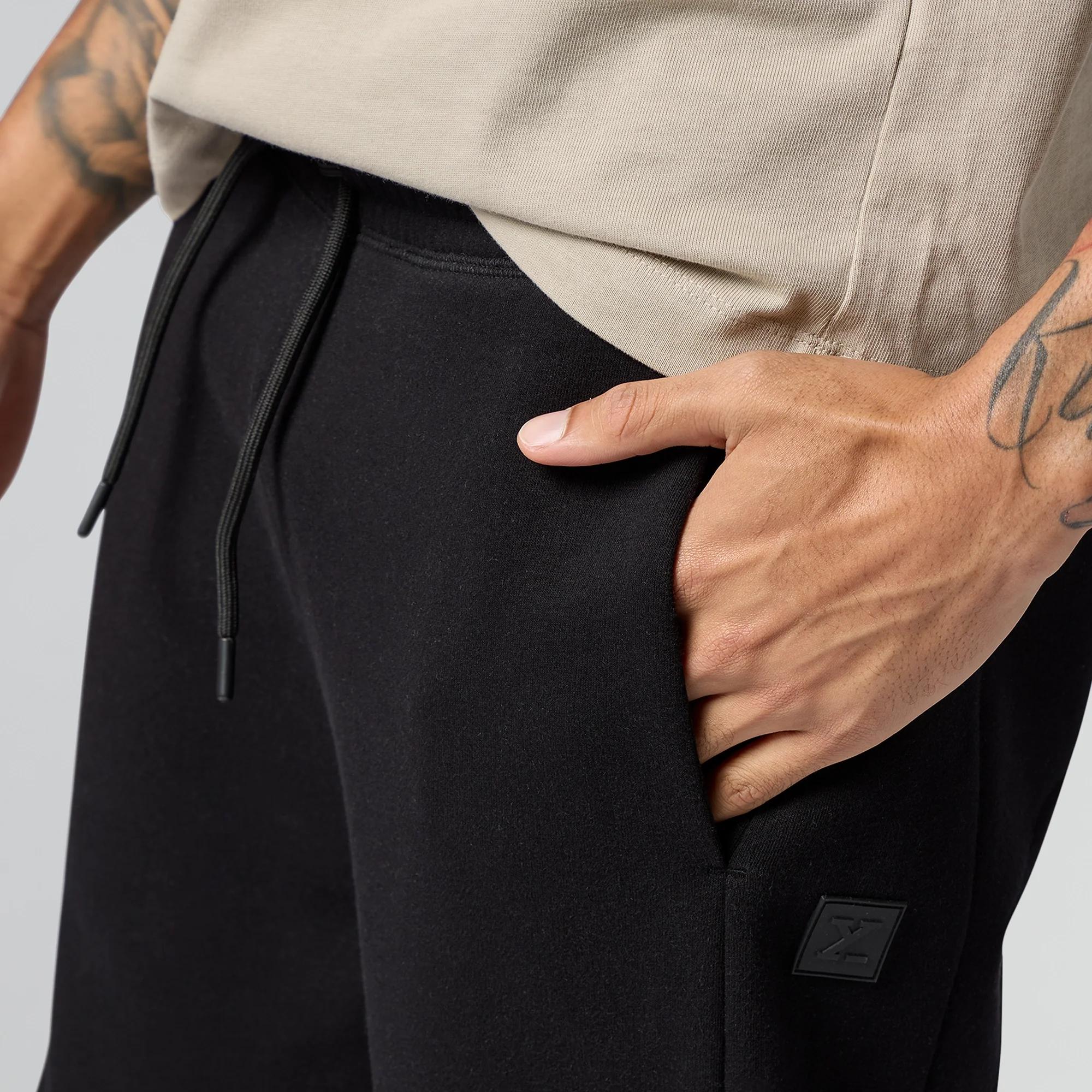Pulse French Terry Cotton Blend Oversized Hoodie And Sweatpants Co Ord Set Lime Green And Pitch Black - Image 5