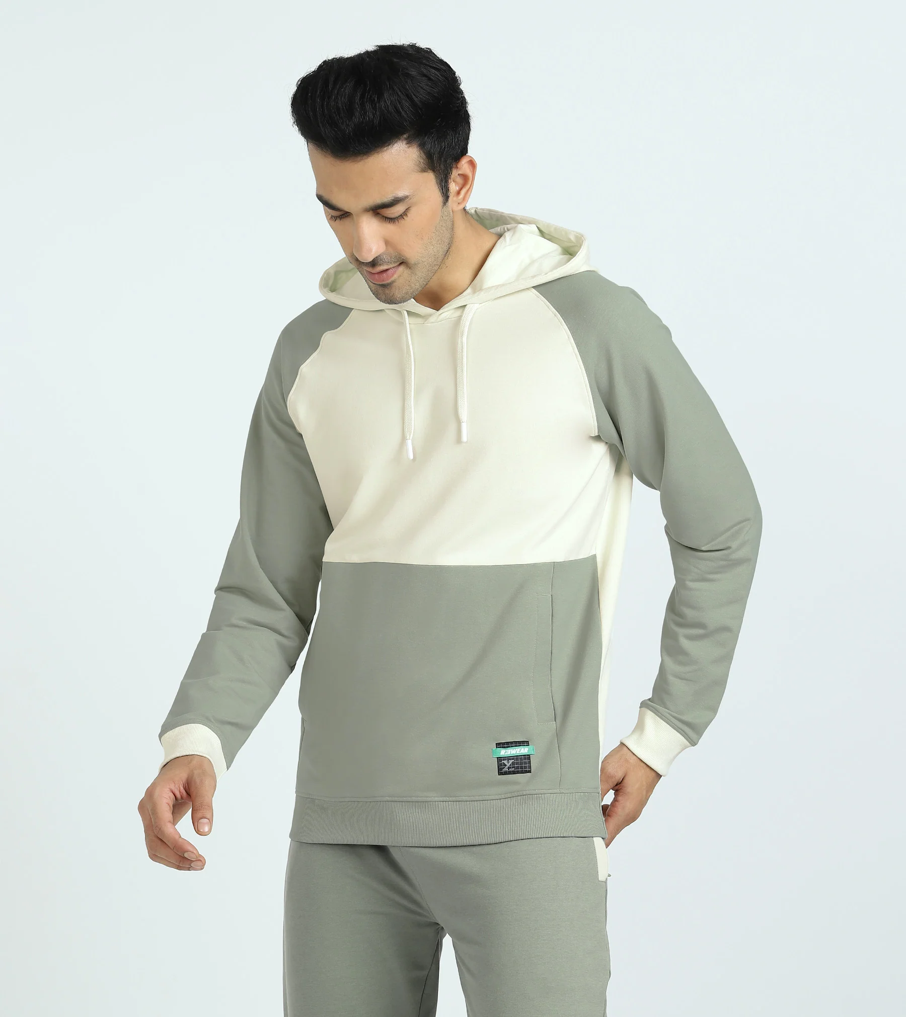 Quest French Terry Cotton Hoodie And Joggers Co-ord Set Butter White - Image 3