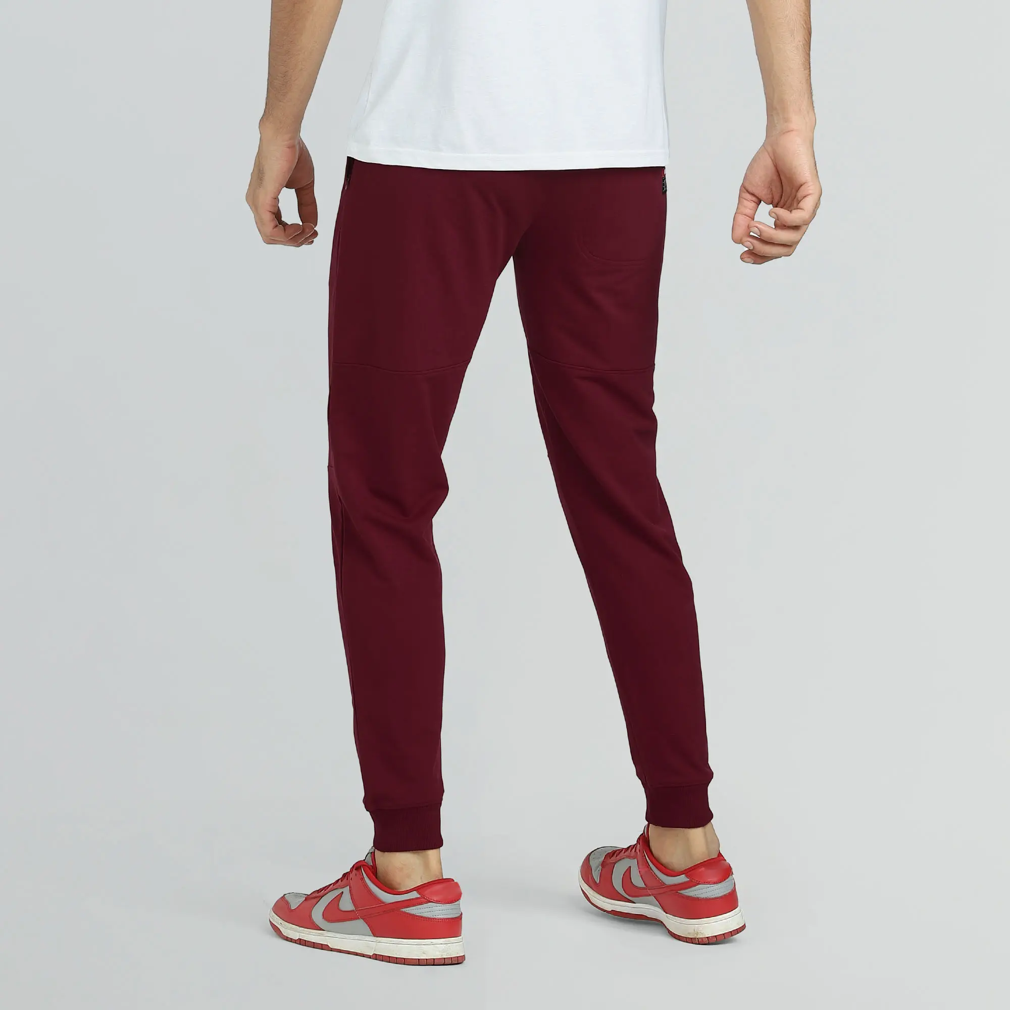 Quest French Terry Cotton-Blend Joggers Scarlet Red - Image 5