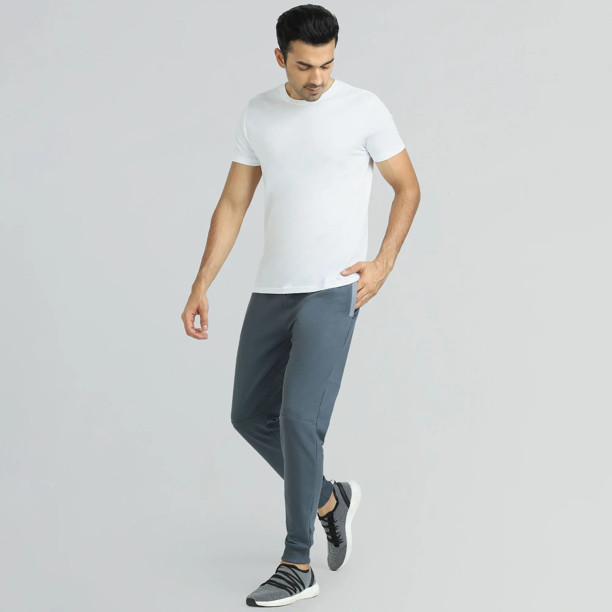 Quest French Terry Cotton-Blend Joggers Slate Grey - Image 3