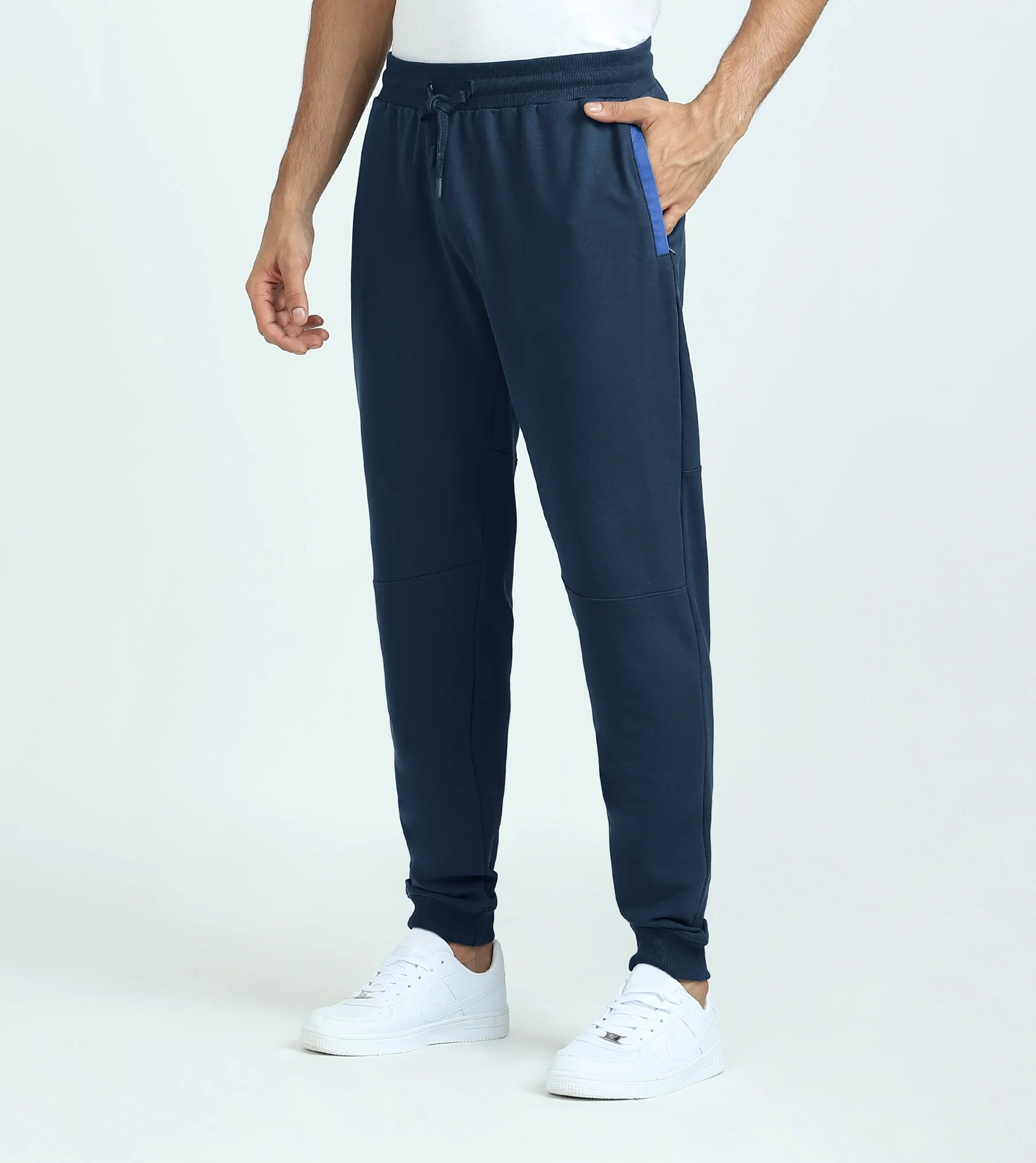 Quest French Terry Cotto-Blend Sweatshirt And Joggers Co-ord Set Atlas Blue - Image 4