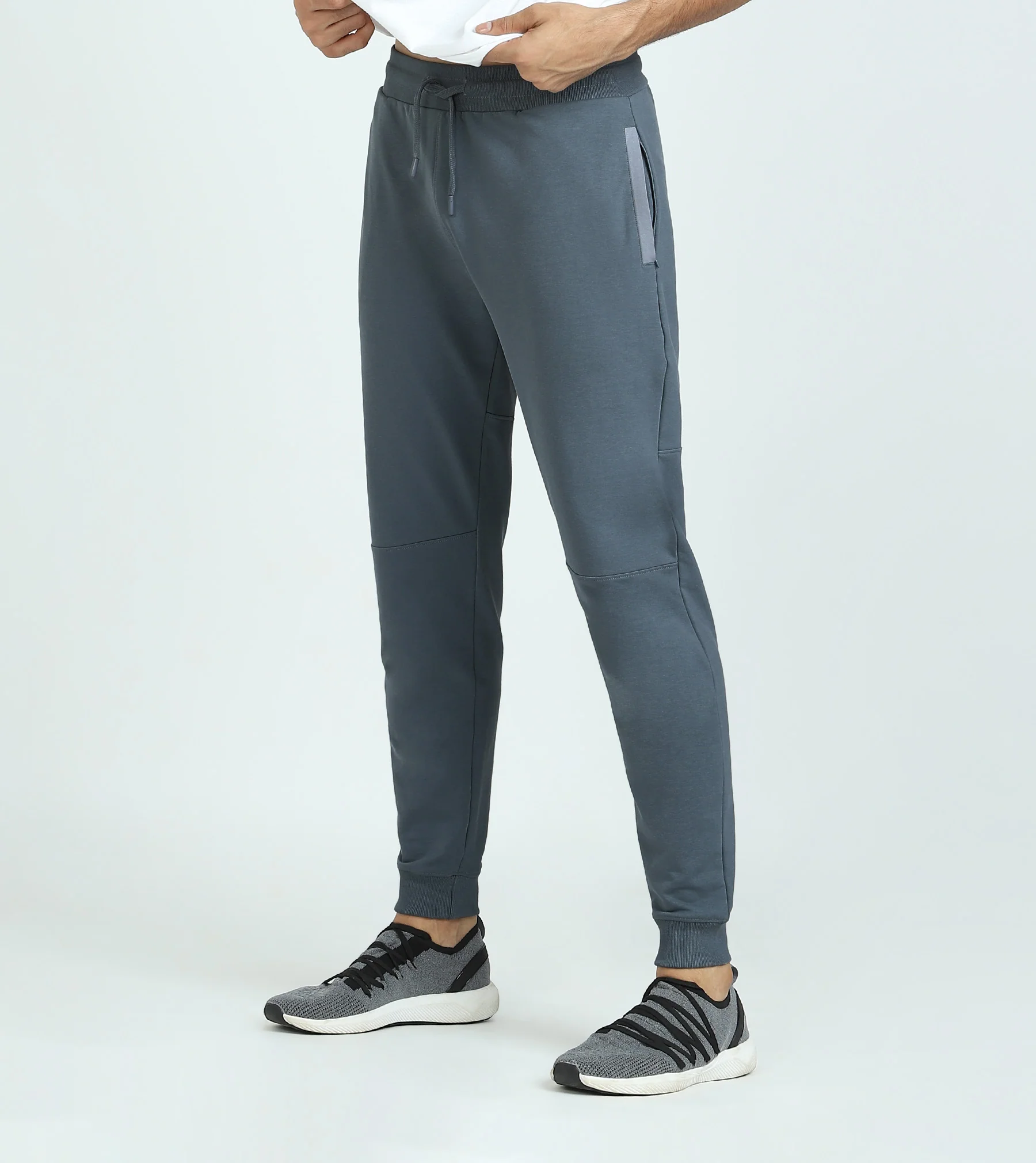 Quest French Terry Cotto-Blend Sweatshirt And Joggers Co-ord Set Slate Grey - Image 4