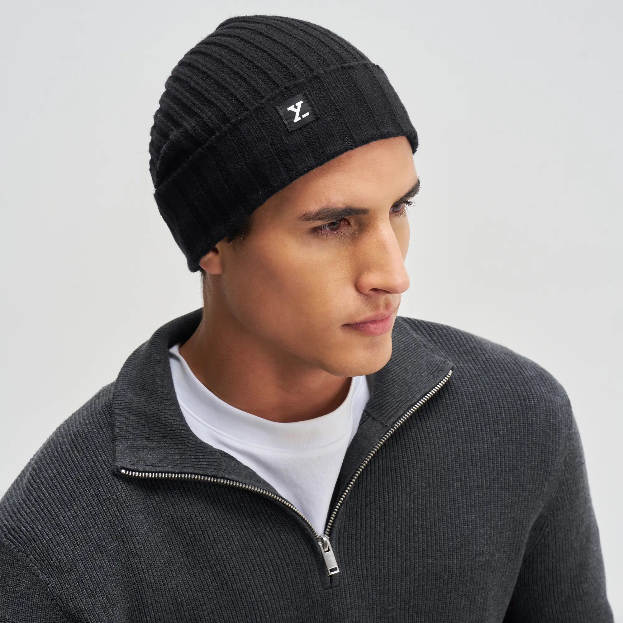 Winter Beanie - Pitch Black - Image 6