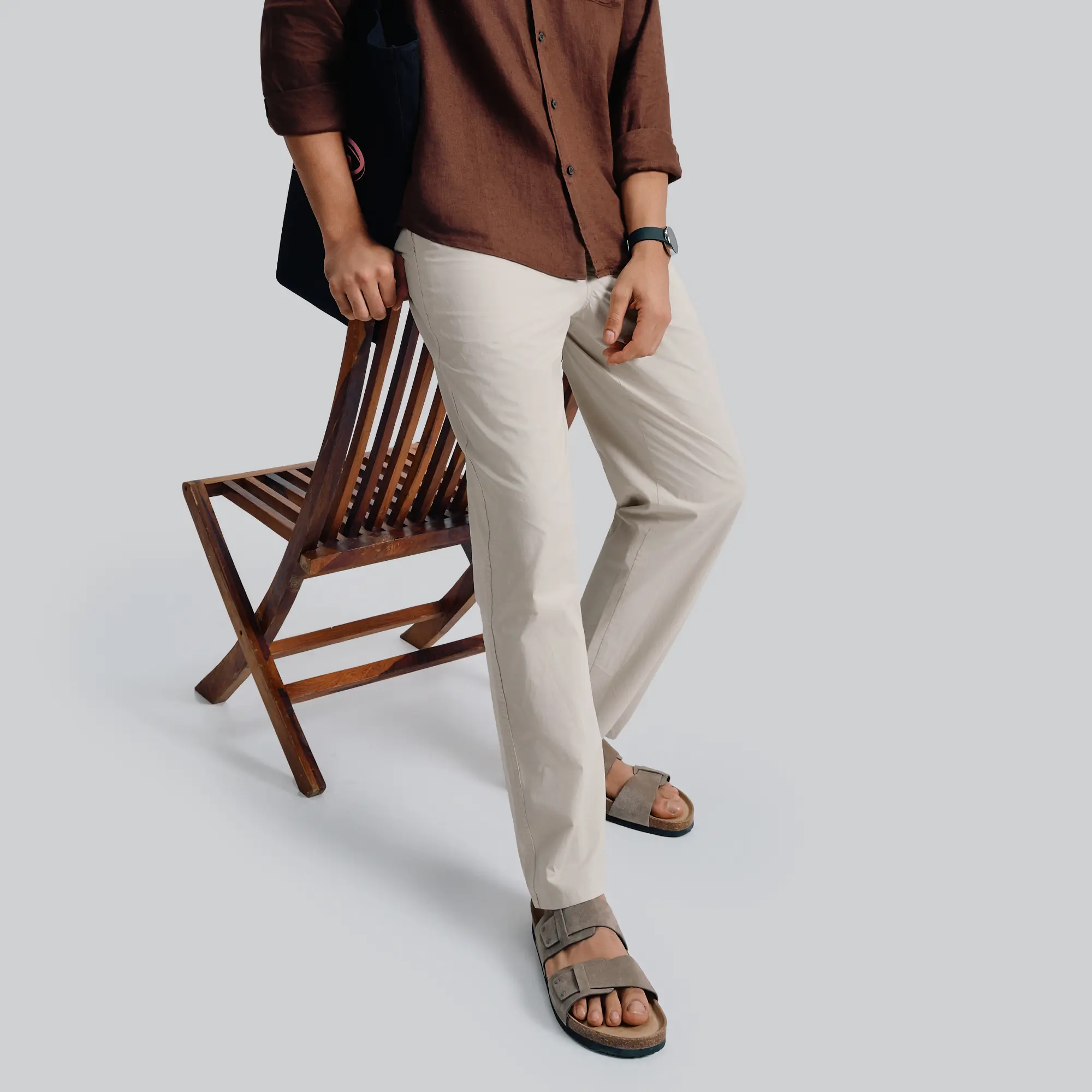 Zen Cotton Easy Pants Ivory Latte - Image 2