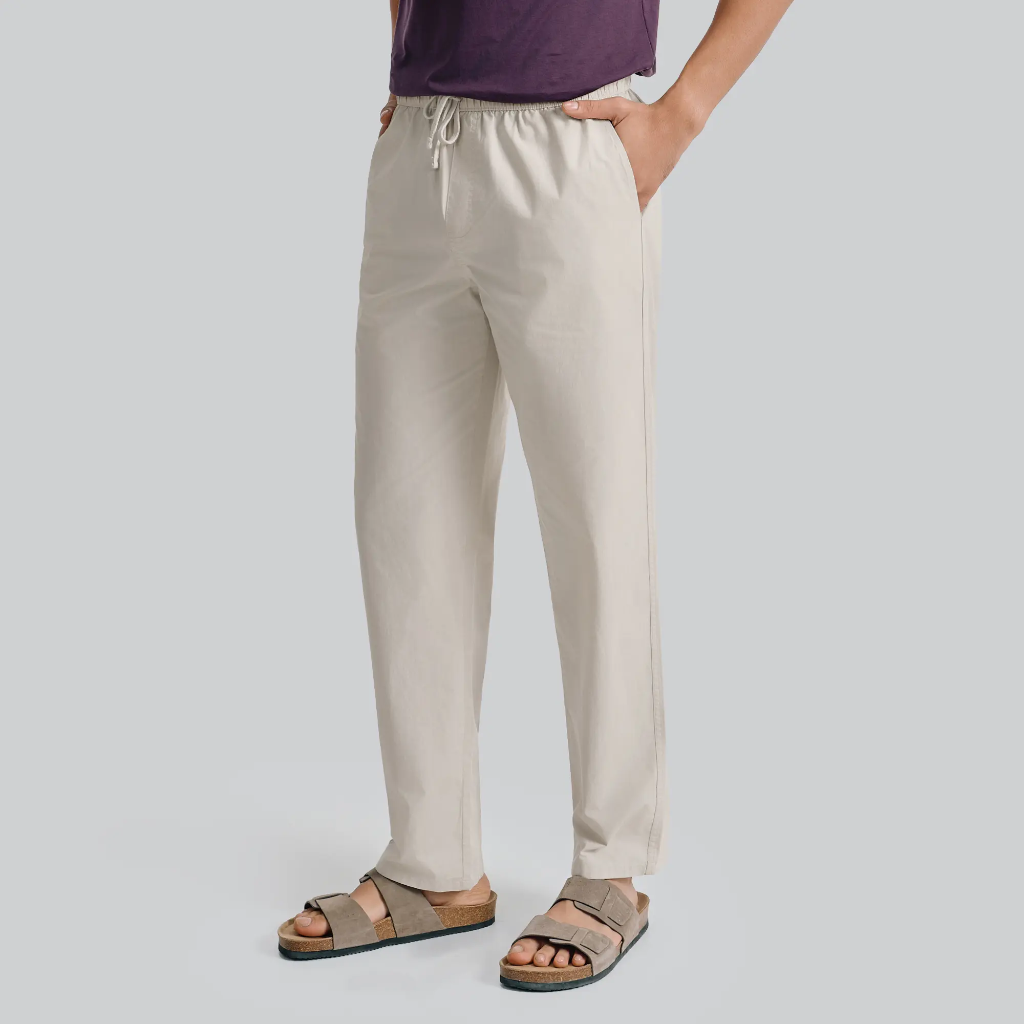 Zen Cotton Easy Pants Ivory Latte - Image 3