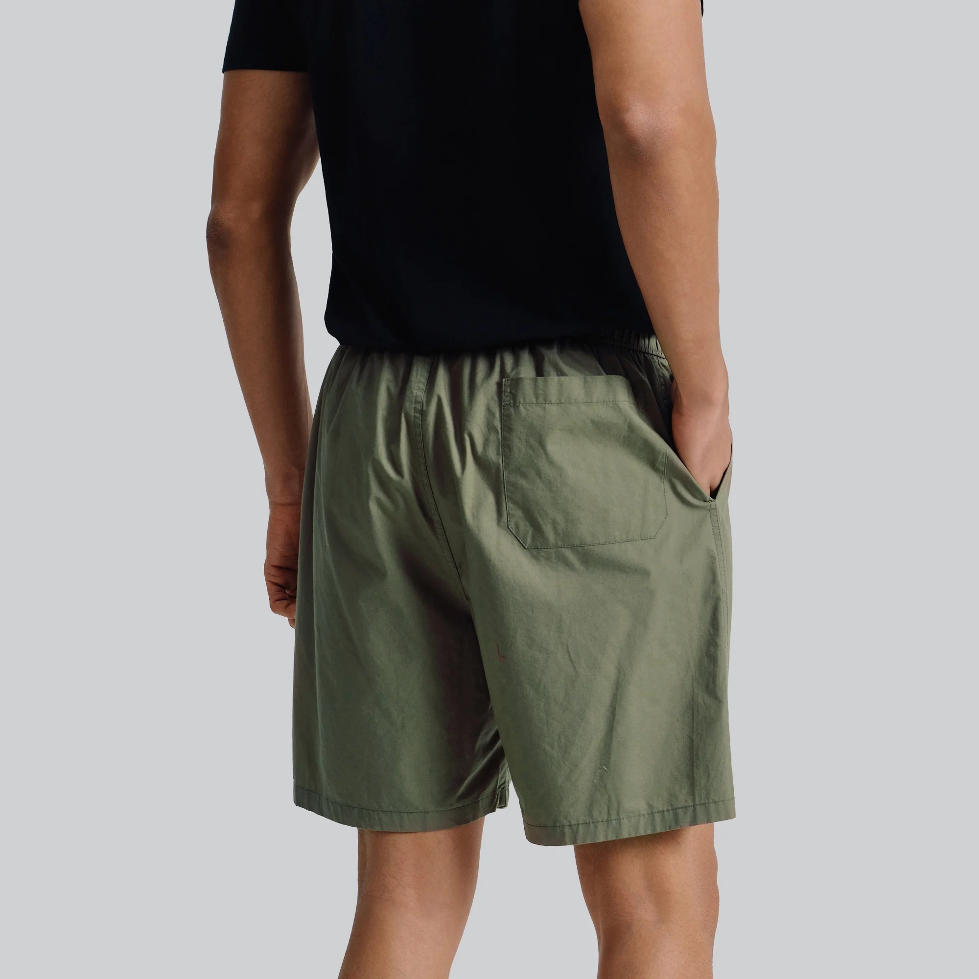 Zen Cotton Easy Shorts Olive Green - Image 4